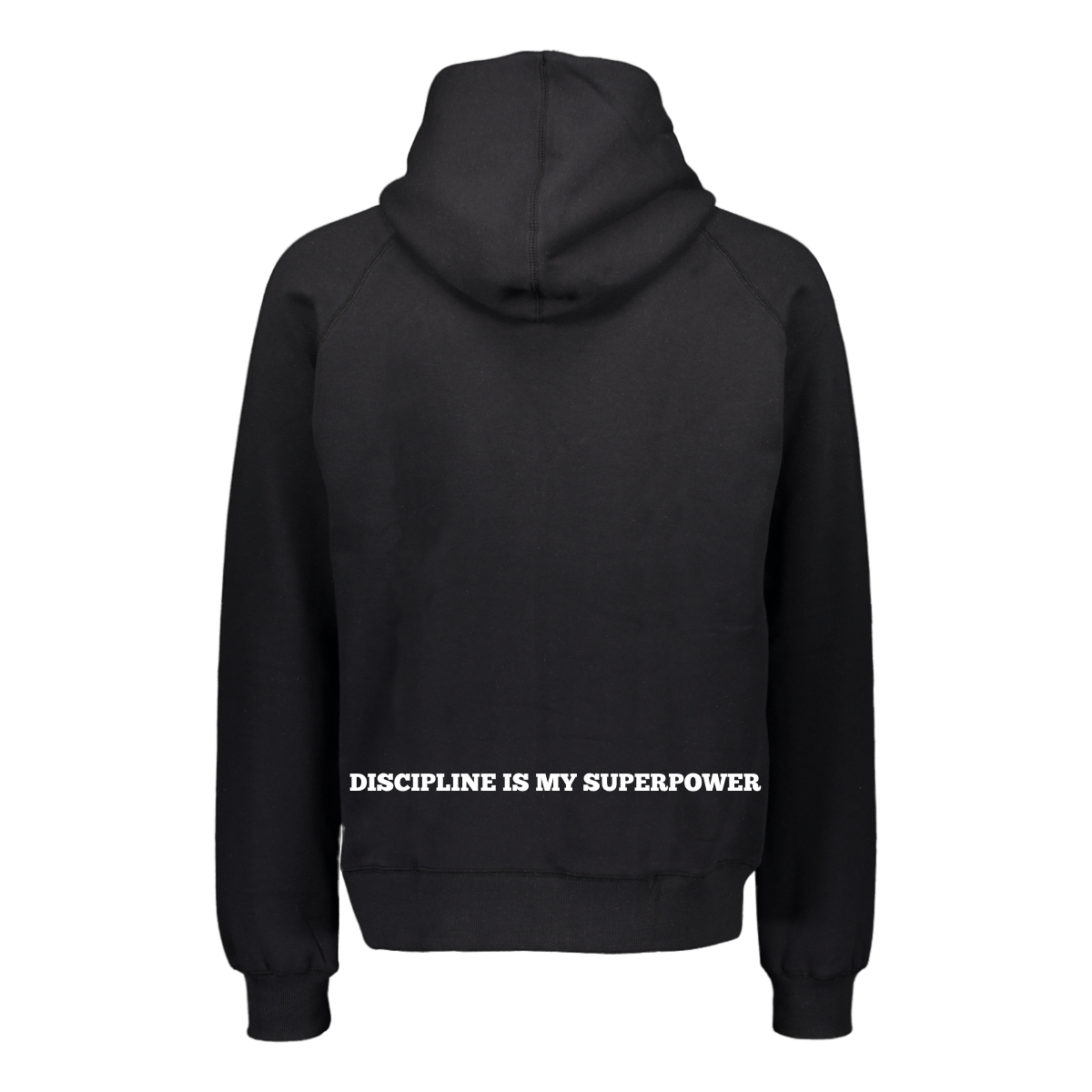 "DISCIPLINE IS MY SUPERPOWER" Frankie Fit Black Hoodie